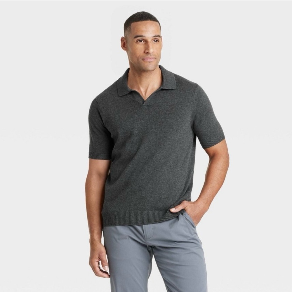 NWT Goodfellow & Co Men's Short Sleeve Johnny Polo Collar Sweater- M